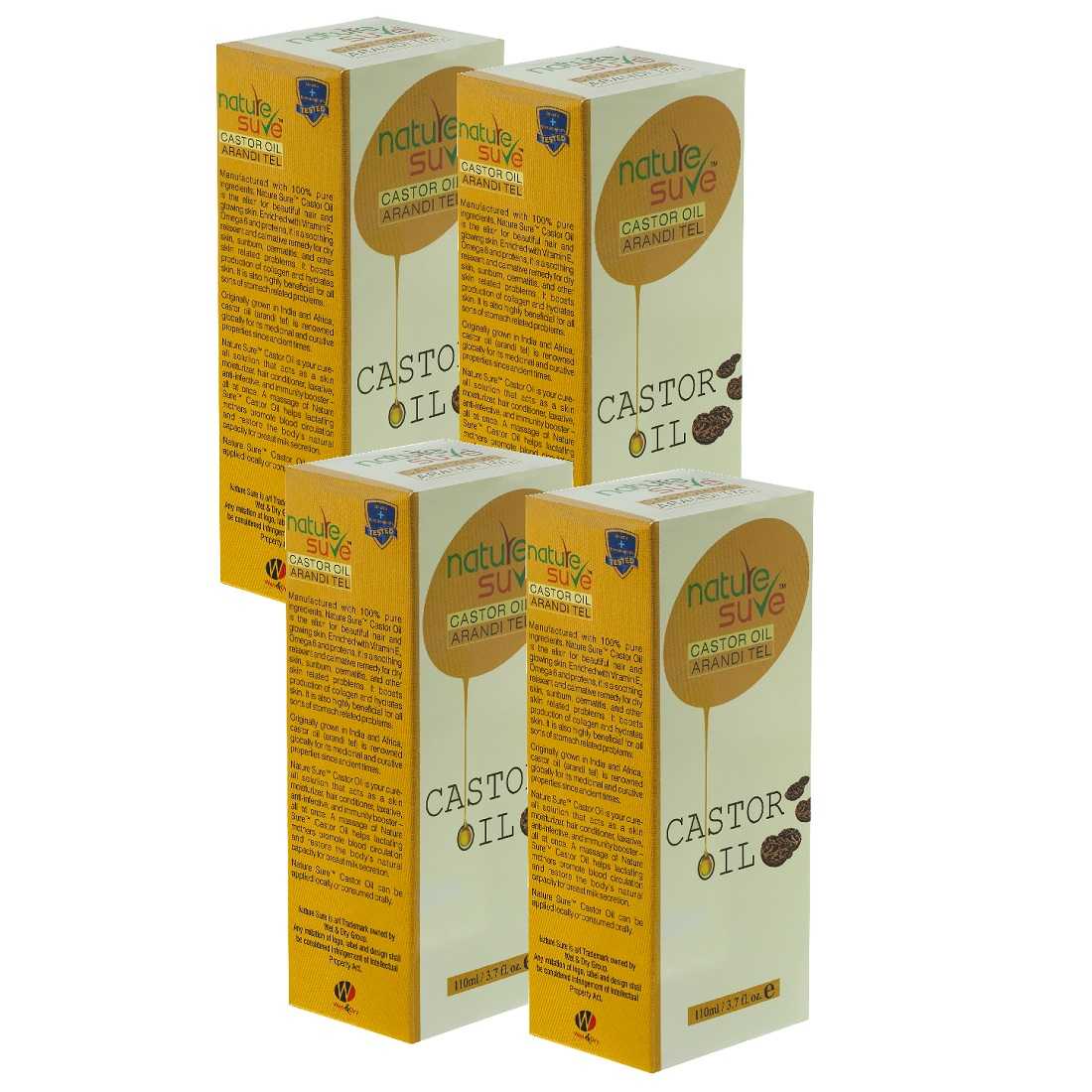 Nature Sure™ Castor Oil (Ricinus communis) – Therapeutic Carrier Oil for Skin, Hair and Health