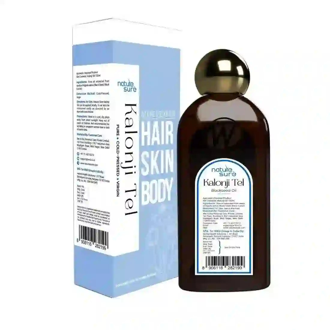 Nature Sure Kalonji Tel Cold-Pressed Black Seed Oil for Hair, Skin and Health - 150ml