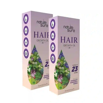 Nature Sure Hair Growth Oil with Rosemary, Bhringraj and Henna For Natural Hair Darkening