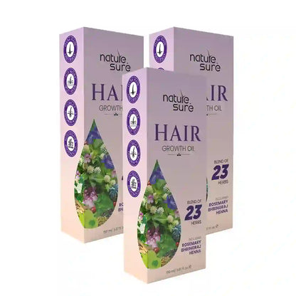 Nature Sure Hair Growth Oil with Rosemary, Bhringraj and Henna For Natural Hair Darkening