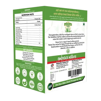 Nature Sure Aloe Vera Leaf Powder 200g with Rose Water 50ml