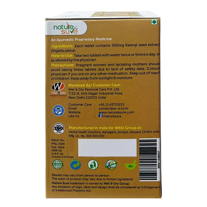 Nature Sure Premium Kalonji Blackseed Tablets for Men and Women