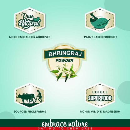 Nature Sure Bhringraj Powder 200g with Rose Water 50ml