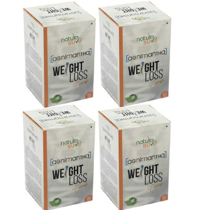Nature Sure™ Agnimantha Weight Loss Formula Capsules Natural Dietary Supplement - Pack of 4