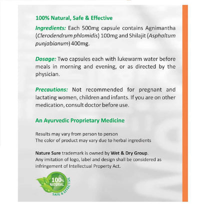 Nature Sure™ Agnimantha Weight Loss Formula Capsules for Weight Loss - Ingredients