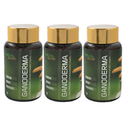 Nature Sure Ganoderma LingZhi Reishi Mushroom Capsules for Stamina and Endurance in Men & Women