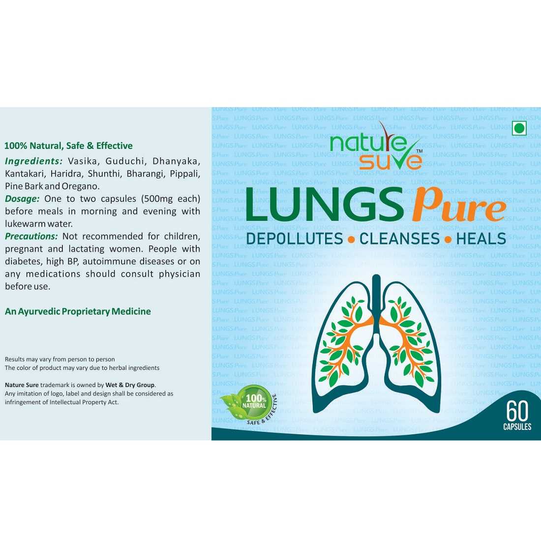 Nature Sure Lungs Pure is made from pure and natural ingredients