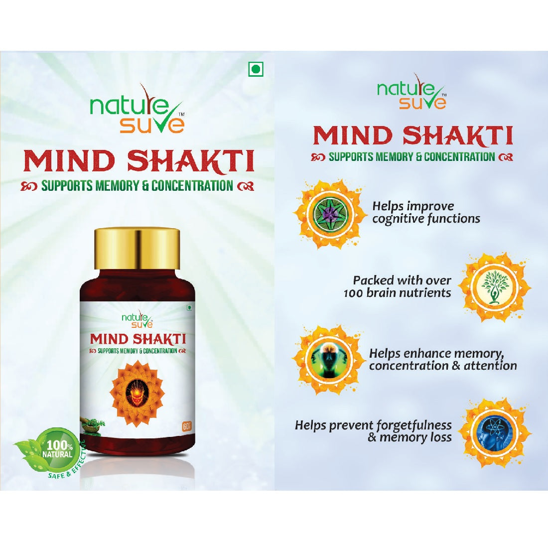 Nature Sure™ Mind Shakti Tablets - for Memory and Concentration
