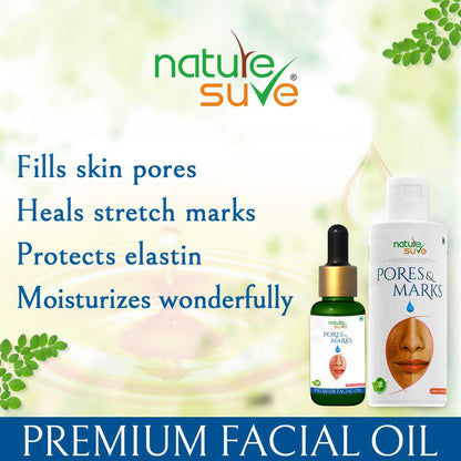 Nature Sure Pores and Marks Facial Oil with SPF 50 Sunscreen, Natural Skin Glow and Ultralight Face Care